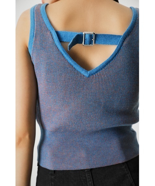 AZUL by moussy（アズールバイマウジー）の「COLOR SCHEME KNIT BRATOP/カラースキームニットブラトップ（チューブトップ・レディース・グリーン/ブルー/イエロー・SMALL/MEDIUM）」の15枚目の写真