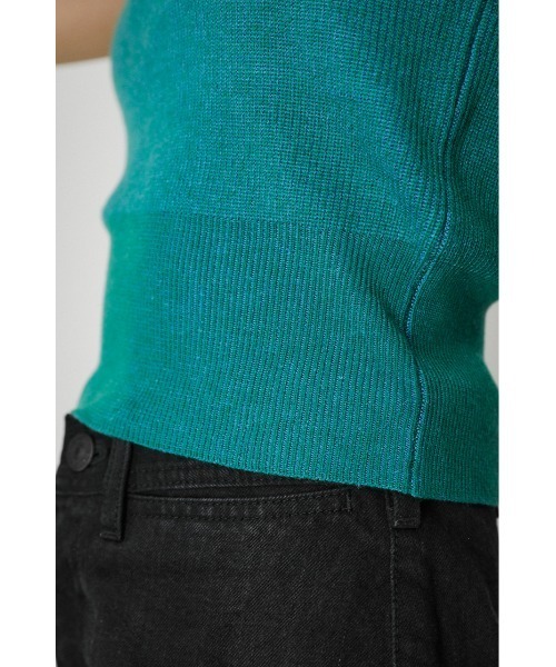 AZUL by moussy（アズールバイマウジー）の「COLOR SCHEME KNIT BRATOP/カラースキームニットブラトップ（チューブトップ・レディース・グリーン/ブルー/イエロー・SMALL/MEDIUM）」の7枚目の写真