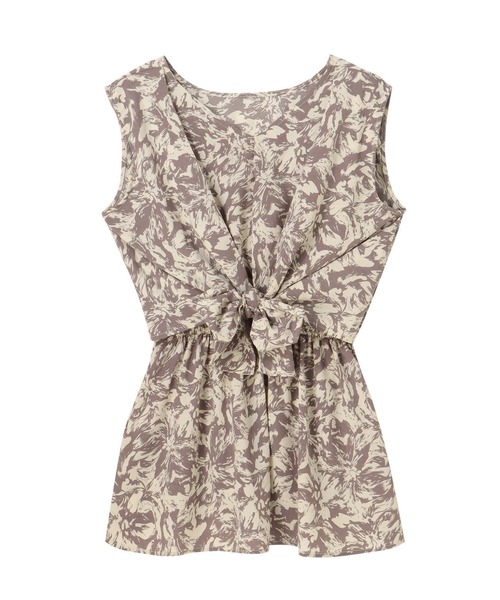 LATINA(ラティーナ)の「前後2WAYニュアンス柄フレアヘムノースリーブトップスカットソー(Tシャツ/カットソー・レディース・ブルー/グレイッシュベージュ・FREE)」の9枚目の写真