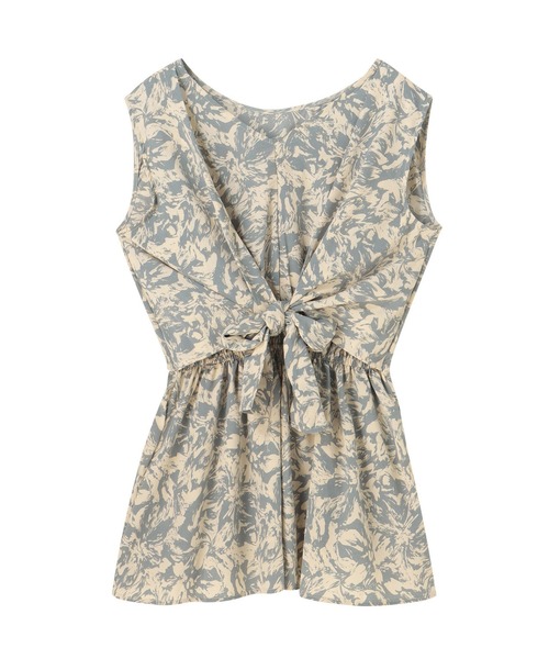 LATINA(ラティーナ)の「前後2WAYニュアンス柄フレアヘムノースリーブトップスカットソー(Tシャツ/カットソー・レディース・ブルー/グレイッシュベージュ・FREE)」の4枚目の写真