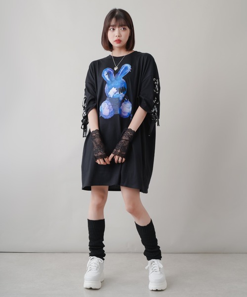 SPINNS(スピンズ)の「指なし レースグローブ(アームカバー・レディース・ブラック・ONESIZE)」の4枚目の写真
