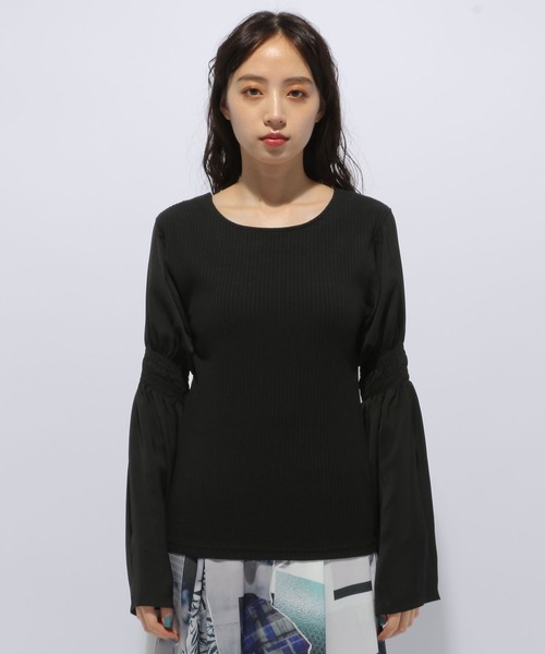 HARE(ハレ)の「2WAYドッキングソデフレアシアーカットソー(HARE)(Tシャツ/カットソー・レディース・ホワイト/ブラック・FREE)」の9枚目の写真