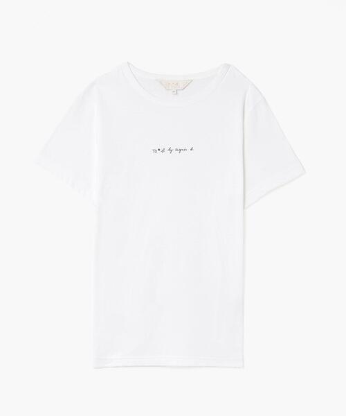 To b. by agnes b.（トゥービーバイアニエスベー）の「W984 TS ロゴTシャツ（Tシャツ/カットソー・レディース・ホワイト・40/38）」の7枚目の写真