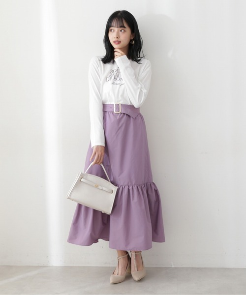 PROPORTION BODY DRESSING（プロポーションボディドレッシング）の「＜Ｅ＞タフタティアードギャザーフレアスカート / 1212227801（スカート・レディース・ベージュ/ブルー系その他/ピンク系その他・SMALL/MEDIUM）」の6枚目の写真