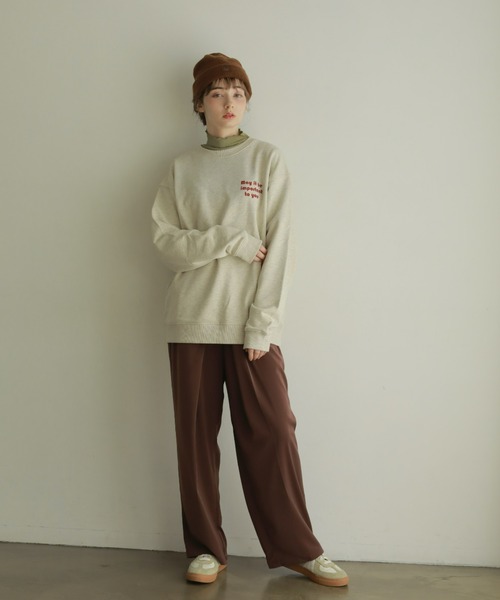 onetome（ワントゥーミー）の「オーバーサイズロゴスウェット【ユニセックス】（スウェット・レディース・ネイビー/オートミール・M/XL）」の18枚目の写真