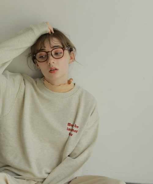 onetome（ワントゥーミー）の「オーバーサイズロゴスウェット【ユニセックス】（スウェット・レディース・ネイビー/オートミール・M/XL）」の16枚目の写真