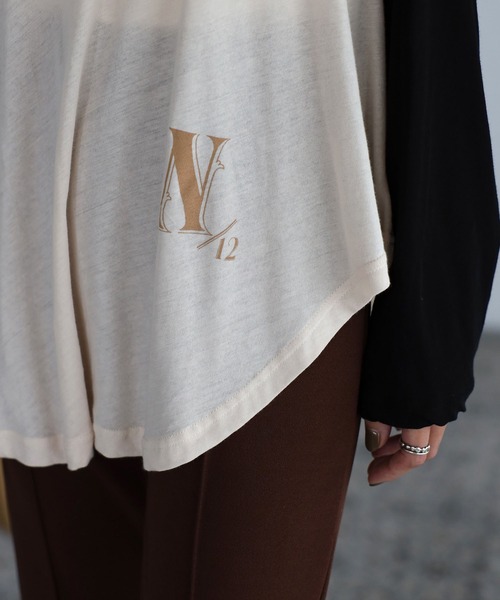 mi via loca（ミヴィアロカ）の「ラグランロングスリーブTシャツ（Tシャツ/カットソー・レディース・ブラック/オレンジ/ラベンダー・FREE）」の7枚目の写真