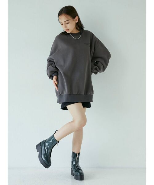 MURUA（ムルーア）の「リブニットキュロット（スウェットパンツ・レディース・カーキ/ブラック/モカ/グレー・FREE）」の6枚目の写真