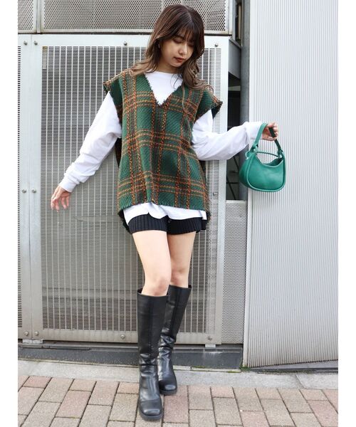 MURUA（ムルーア）の「リブニットキュロット（スウェットパンツ・レディース・カーキ/ブラック/モカ/グレー・FREE）」の18枚目の写真