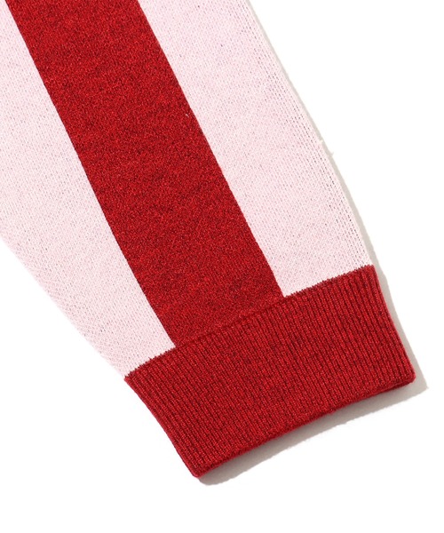 atmos pink(アトモスピンク)の「atmos pink ストライプ 襟付きカーデ / アトモスピンク ストライプ エリツキカーデ(カーディガン/ボレロ・レディース・ブラウン/ネイビー/レッド・FREE)」の7枚目の写真