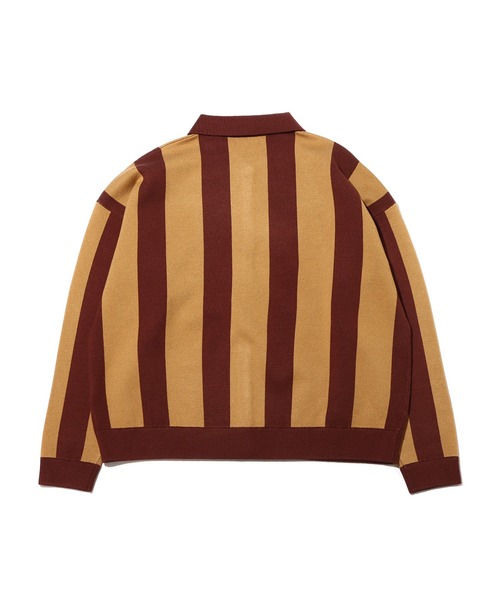 atmos pink(アトモスピンク)の「atmos pink ストライプ 襟付きカーデ / アトモスピンク ストライプ エリツキカーデ(カーディガン/ボレロ・レディース・ブラウン/ネイビー/レッド・FREE)」の9枚目の写真