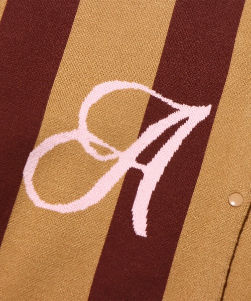 atmos pink(アトモスピンク)の「atmos pink ストライプ 襟付きカーデ / アトモスピンク ストライプ エリツキカーデ(カーディガン/ボレロ・レディース・ブラウン/ネイビー/レッド・FREE)」の11枚目の写真