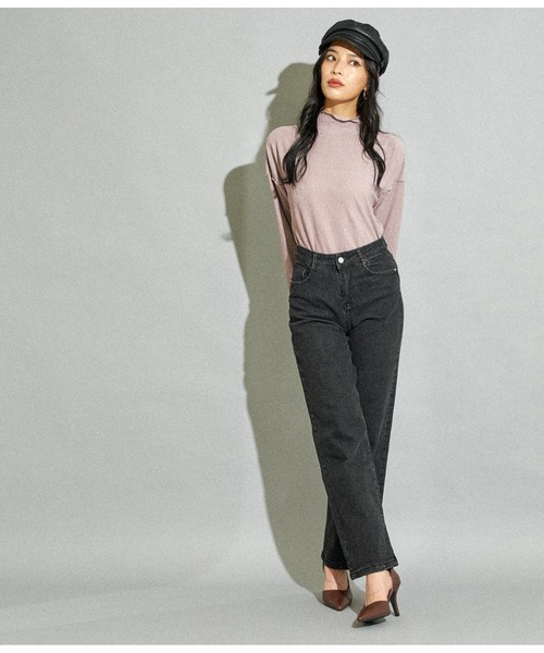 ANAP（アナップ）の「シンプルストレッチストレートデニムパンツ（デニムパンツ・レディース・ブラック/ブルー・S/M）」の11枚目の写真