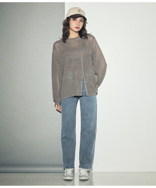 ANAP（アナップ）の「シンプルストレッチストレートデニムパンツ（デニムパンツ・レディース・ブラック/ブルー・S/M）」の3枚目の写真