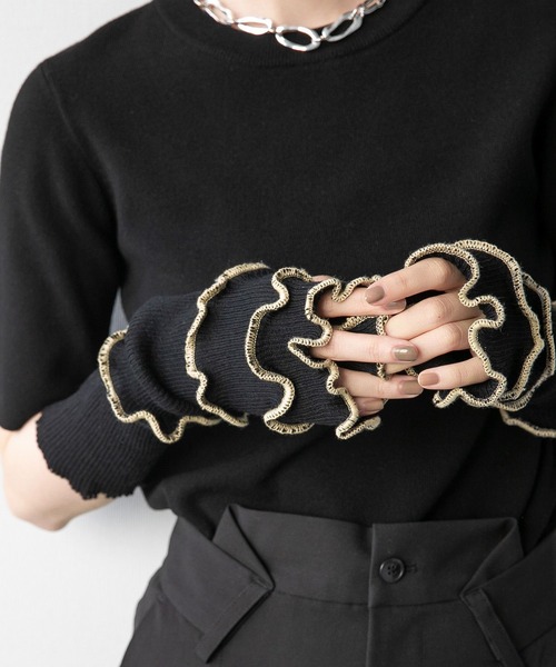 HARE（ハレ）の「デザインアームウォーマ－(HARE)（アームカバー・レディース・ブラック/グレー・FREE）」の7枚目の写真