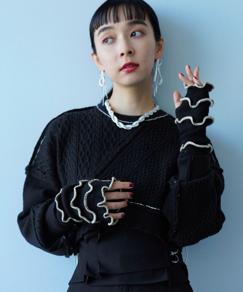 HARE（ハレ）の「デザインアームウォーマ－(HARE)（アームカバー・レディース・ブラック/グレー・FREE）」の18枚目の写真