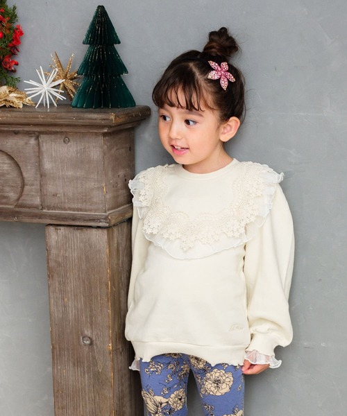 Rora（ローラ）の「ベッキー スウェット (2color)（スウェット・キッズ・ブルーパープル/アイボリー・150/110/130/100/120/140）」の4枚目の写真