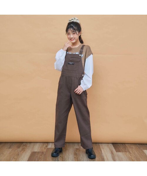 algy（アルジー）の「ゆるサロペ（サロペット/オーバーオール・キッズ・インディゴブルー/ブラウン・SMALL/X-SMALL/MEDIUM/XX-SMALL/XXX-SMALL）」の3枚目の写真