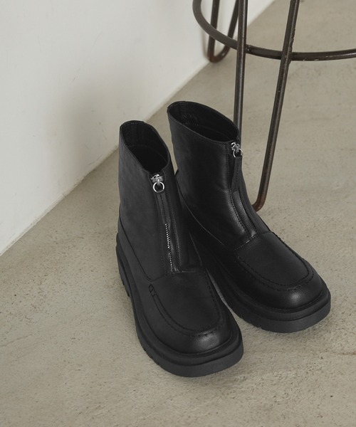 forksy.(フォルクシー)の「【forksy.】ジップトラックソールブーツ(ブーツ・レディース・ブラック・S/M/L/LL)」の16枚目の写真