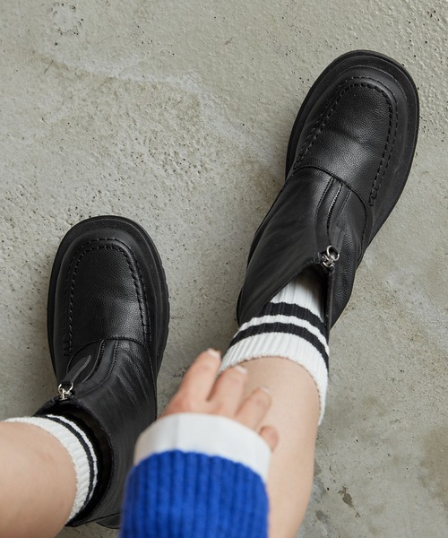 forksy.(フォルクシー)の「【forksy.】ジップトラックソールブーツ(ブーツ・レディース・ブラック・S/M/L/LL)」の8枚目の写真