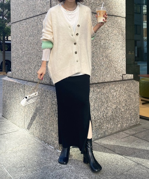 DouDou（ドゥドゥ）の「リブニットタイトスカート（スカート・レディース・ブラック/グレー/ブルー・FREE）」の21枚目の写真