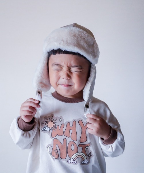 GRIN BUDDY(グリンバディ)の「【GRIN BUDDY / グリンバディ】【キッズ】フェイクファーフライトキャップ/アビエーターハット /パイロットハット/Kids Chill Flight Cap(ハット・キッズ・ベージュ/アイボリー・52cm/54cm)」の8枚目の写真