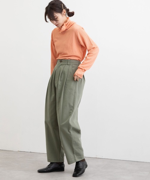 POU DOU DOU(プードゥドゥ)の「2タックワイドパンツ(その他パンツ・レディース・キャメル/キナリ/ミント・3)」の7枚目の写真
