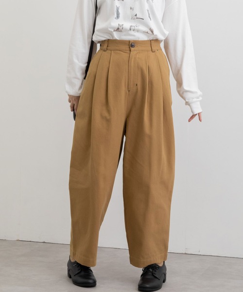 POU DOU DOU(プードゥドゥ)の「2タックワイドパンツ(その他パンツ・レディース・キャメル/キナリ/ミント・3)」の14枚目の写真