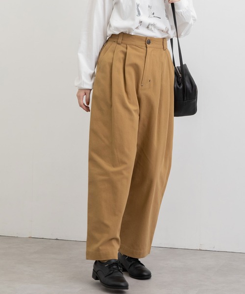 POU DOU DOU(プードゥドゥ)の「2タックワイドパンツ(その他パンツ・レディース・キャメル/キナリ/ミント・3)」の21枚目の写真