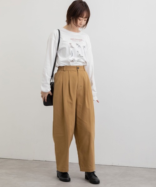 POU DOU DOU(プードゥドゥ)の「2タックワイドパンツ(その他パンツ・レディース・キャメル/キナリ/ミント・3)」の8枚目の写真
