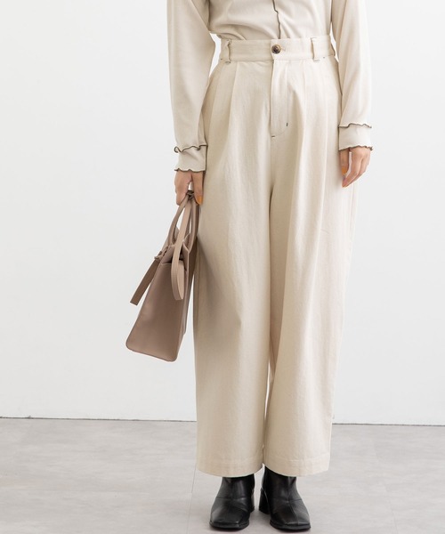 POU DOU DOU(プードゥドゥ)の「2タックワイドパンツ(その他パンツ・レディース・キャメル/キナリ/ミント・3)」の19枚目の写真