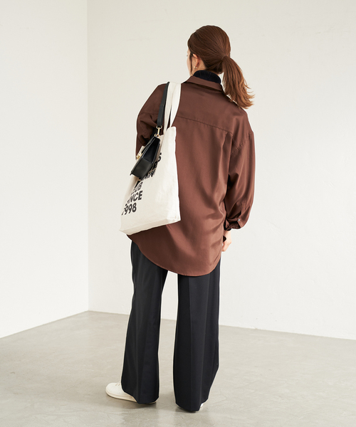 FRAMeWORK(フレームワーク)の「シルク混ウールパンツ(その他パンツ・レディース・チャコールグレー/ブラック・36/38)」の5枚目の写真