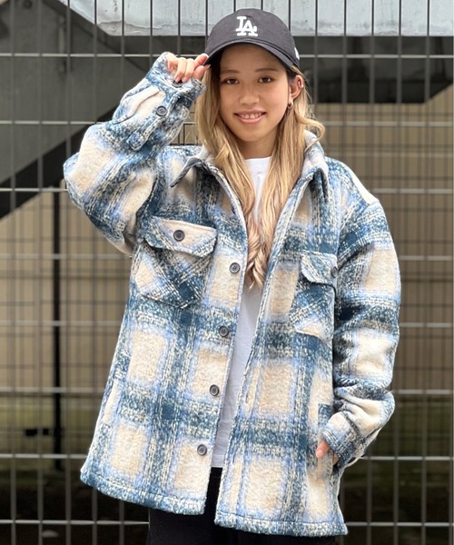 起毛チェックCPOシャツJK