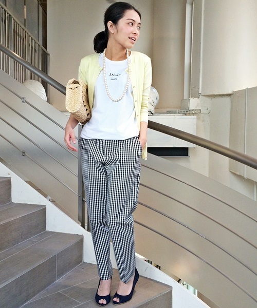 La TOTALITE（ラトータリテ）の「ギンガムチェックサブリナパンツ。（その他パンツ・レディース・ブラック/コバルトブルー・38/36/40）」の14枚目の写真