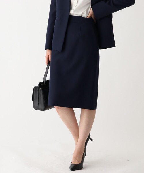 OPAQUE.CLIP(オペークドットクリップ)の「◆DELEGANT ダブルクロスタイトスカート【OPAQUE.CLIP NAVY】(スカート・レディース・ナチュラル/ブラック/ネイビー・36/38/40)」の3枚目の写真