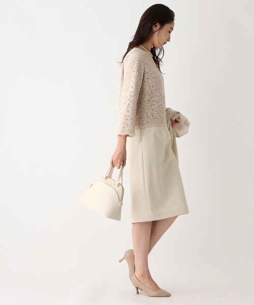 OPAQUE.CLIP(オペークドットクリップ)の「◆DELEGANT ダブルクロスタイトスカート【OPAQUE.CLIP NAVY】(スカート・レディース・ナチュラル/ブラック/ネイビー・36/38/40)」の7枚目の写真