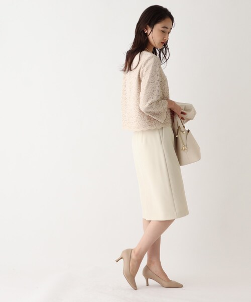 OPAQUE.CLIP(オペークドットクリップ)の「◆DELEGANT ダブルクロスタイトスカート【OPAQUE.CLIP NAVY】(スカート・レディース・ナチュラル/ブラック/ネイビー・36/38/40)」の4枚目の写真