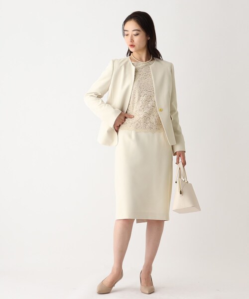 OPAQUE.CLIP(オペークドットクリップ)の「◆DELEGANT ダブルクロスタイトスカート【OPAQUE.CLIP NAVY】(スカート・レディース・ナチュラル/ブラック/ネイビー・36/38/40)」の12枚目の写真