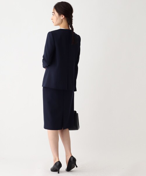 OPAQUE.CLIP(オペークドットクリップ)の「◆DELEGANT ダブルクロスタイトスカート【OPAQUE.CLIP NAVY】(スカート・レディース・ナチュラル/ブラック/ネイビー・36/38/40)」の8枚目の写真