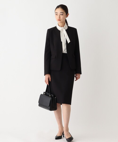 OPAQUE.CLIP(オペークドットクリップ)の「◆DELEGANT ダブルクロスタイトスカート【OPAQUE.CLIP NAVY】(スカート・レディース・ナチュラル/ブラック/ネイビー・36/38/40)」の5枚目の写真