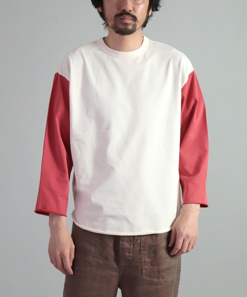 [OMNIGOD mens / オムニゴッド] ミニ裏毛 ベースボールシャツ