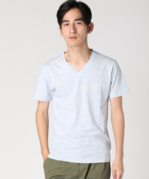 DEO QUICK / デオクイック: カスリボーダーVネックTシャツ # 