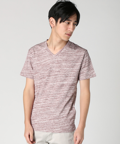 JOURNAL STANDARD(ジャーナルスタンダード)の「DEO QUICK / デオクイック: カスリボーダーVネックTシャツ # (Tシャツ/カットソー・メンズ・チャコールグレー/ネイビー/サックスブルー/ボルドー・SMALL/LARGE/MEDIUM)」の4枚目の写真
