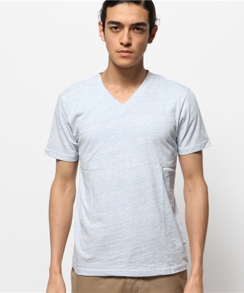 JOURNAL STANDARD(ジャーナルスタンダード)の「DEO QUICK / デオクイック: カスリボーダーVネックTシャツ # (Tシャツ/カットソー・メンズ・チャコールグレー/ネイビー/サックスブルー/ボルドー・SMALL/LARGE/MEDIUM)」の5枚目の写真