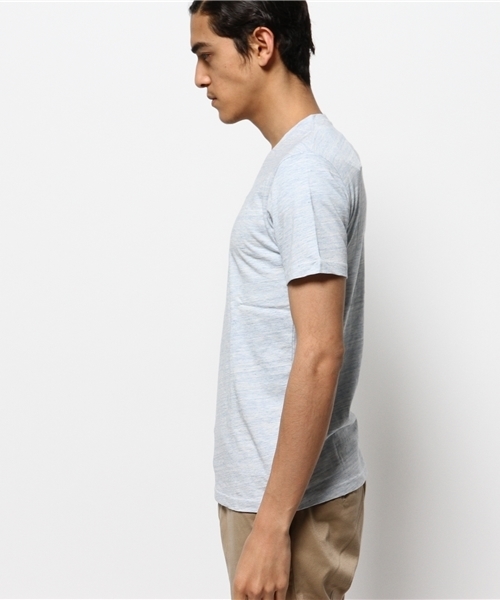 JOURNAL STANDARD(ジャーナルスタンダード)の「DEO QUICK / デオクイック: カスリボーダーVネックTシャツ # (Tシャツ/カットソー・メンズ・チャコールグレー/ネイビー/サックスブルー/ボルドー・SMALL/LARGE/MEDIUM)」の6枚目の写真