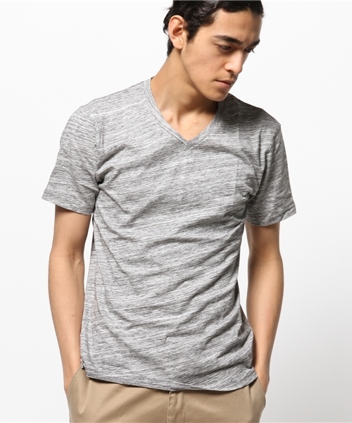 JOURNAL STANDARD(ジャーナルスタンダード)の「DEO QUICK / デオクイック: カスリボーダーVネックTシャツ # (Tシャツ/カットソー・メンズ・チャコールグレー/ネイビー/サックスブルー/ボルドー・SMALL/LARGE/MEDIUM)」の14枚目の写真