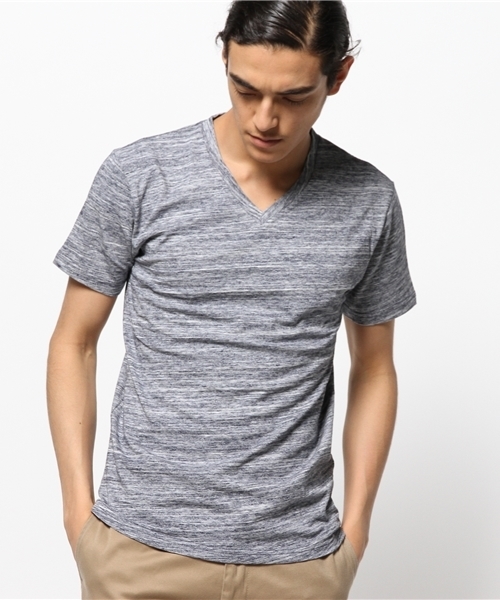 JOURNAL STANDARD(ジャーナルスタンダード)の「DEO QUICK / デオクイック: カスリボーダーVネックTシャツ # (Tシャツ/カットソー・メンズ・チャコールグレー/ネイビー/サックスブルー/ボルドー・SMALL/LARGE/MEDIUM)」の15枚目の写真