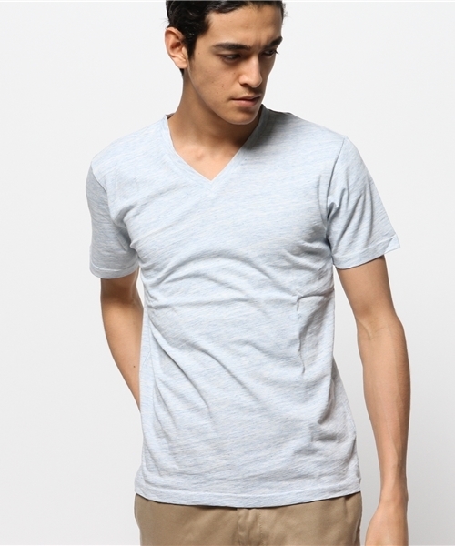 JOURNAL STANDARD(ジャーナルスタンダード)の「DEO QUICK / デオクイック: カスリボーダーVネックTシャツ # (Tシャツ/カットソー・メンズ・チャコールグレー/ネイビー/サックスブルー/ボルドー・SMALL/LARGE/MEDIUM)」の16枚目の写真