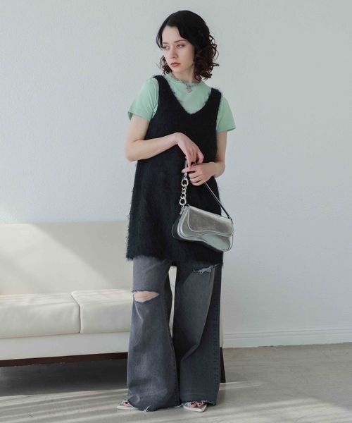 JEANASIS（ジーナシス）の「チェーンミニショルダー/179341（ショルダーバッグ・レディース・ブラック/シルバー・FREE）」の7枚目の写真