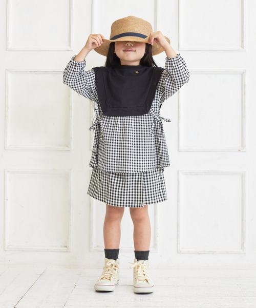 MAKE YOUR DAY(メイクユアデイ)の「チェック柄ショートラップパンツ■90~140cm(その他パンツ・キッズ・ブラウン/ブラック・120/100/130/110/140/90)」の3枚目の写真